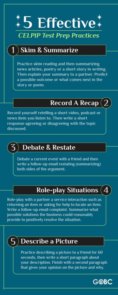 5 Effective CELPIP Test Prep Practices: Here are 5 practice activities that use multiple CELPIP skills at once
